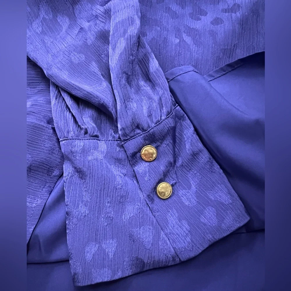 INC International Concepts Women's Deep Iris Blouse Sz XL - Picture 7 of 7